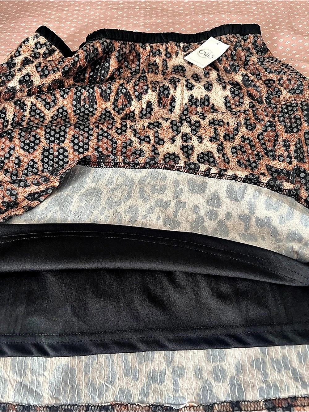 Cato Leopard Sequin Maxi Skirt Size Large NWT - Picture 8 of 8